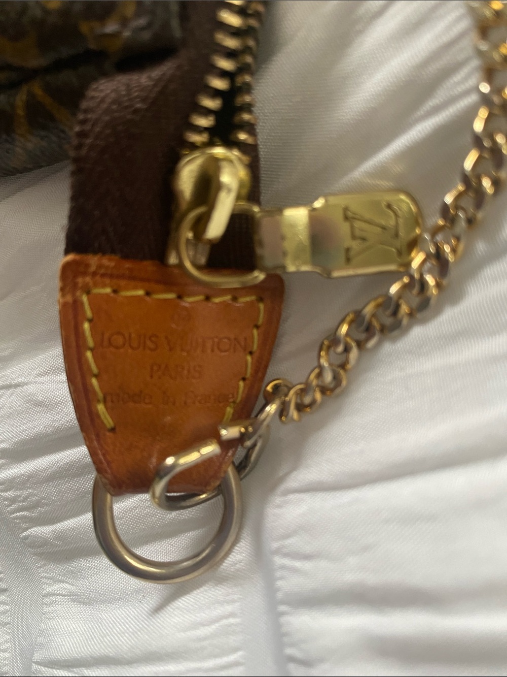 Louis Vuitton Brown Monogram Mini Pochette with Gold Chain - Picture 2 of 6